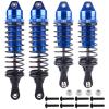AllinRC 4PCS Aluminum Front & Rear RC Shocks for 1/10 Traxxas Slash 4x4 Compatible with Rustler Stampede Hoss 4WD Replace 5862 (Blue) view 1