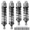 AllinRC 4Pcs All Metal Aluminum Front & Rear RC Shocks for 1/10 RC Truck Traxxas Slash Rustler Stampede Hoss 4X4 Replace 5862 3760 3762 (Gray) view 1