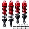 AllinRC 4PCS Aluminum Front & Rear RC Shocks for 1/10 Traxxas Slash 4x4 Compatible with Rustler Stampede Hoss 4WD Replace 5862 (Red) view 1