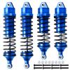 AllinRC 4Pcs All Metal Aluminum Front & Rear RC Shocks for 1/10 RC Truck Traxxas Slash 4x4 Rustler 4X4 shocks Stampede 4X4 shocks Hoss 4X4 Replace 5862 3760 3762 (Blue) view 1