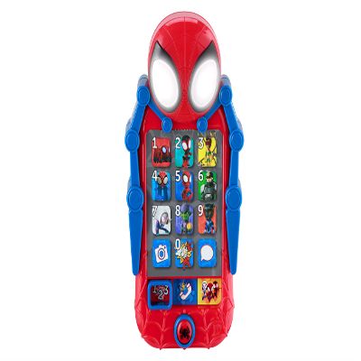 eKids Spidey and His Amazing Friends Toy Phone, Toddler Toys with Built-in Preschool Learning Games, Stocking Stufers for Fans of Spidey Toys and Gifts