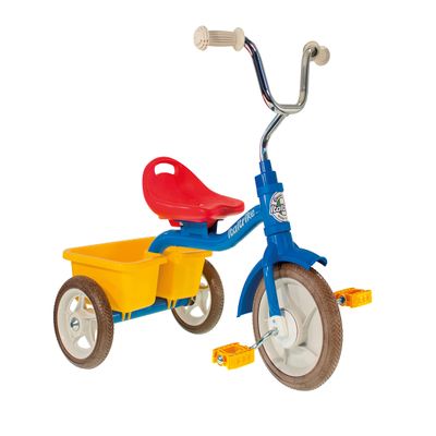 Italtrike Transporter Classic Outdoor Tricycle with Basket for Toddlers and Kids, Superior Engineering, Strong & Durable, Adjustable Seat, Ages 2-5 (Blue/Red/Yellow)