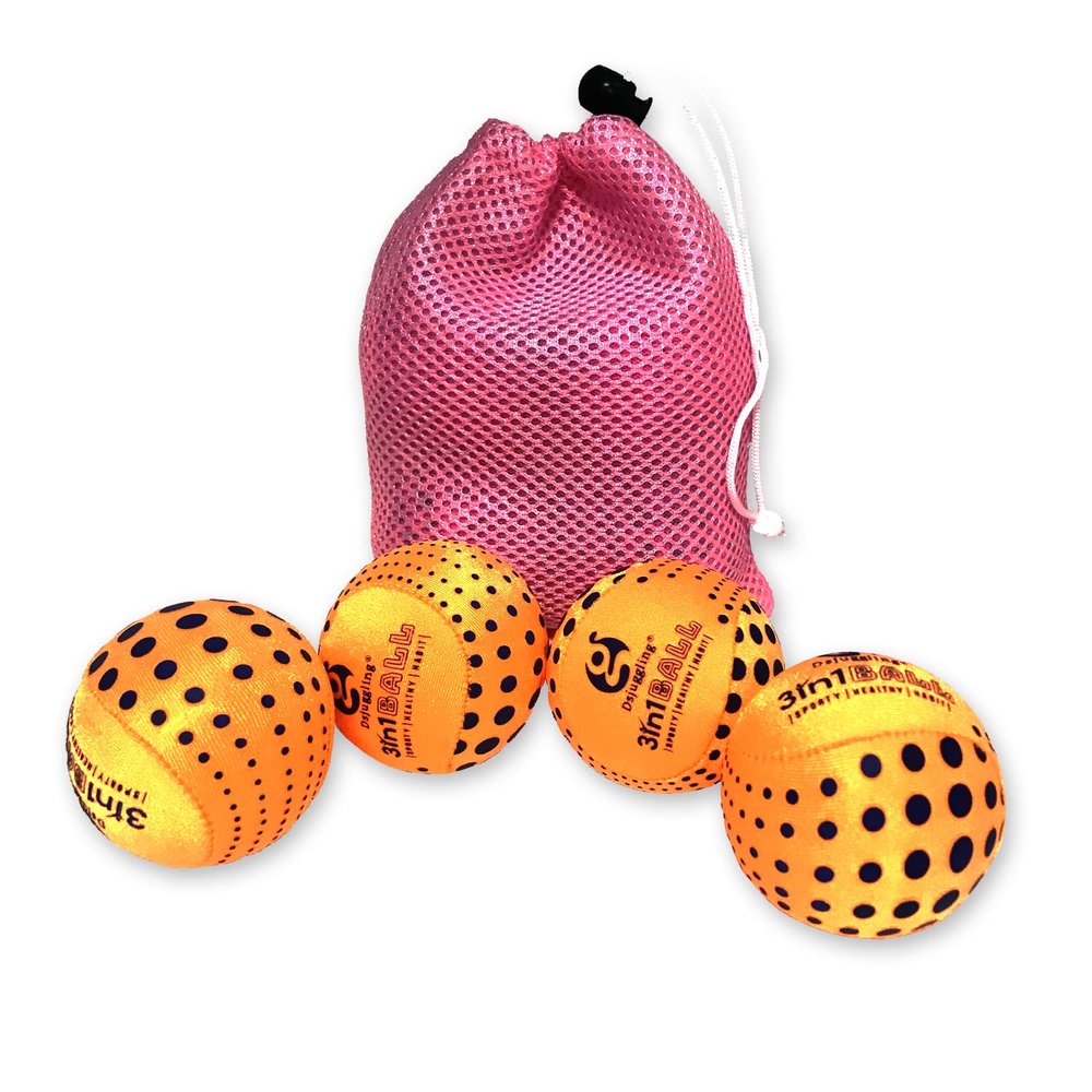 4 Pieces Washable Juggling Balls for Beginners and Professionals Set of 4 100g Each - Soft Easy Juggle Balls, Multiple Practice Juggling Ball Kits for Adults (Orange)