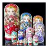 BBZY Russian Nesting Doll 15-Piece Colorful Stacking Toy Basswood Handmade Creative Matryoshka Home Decoration view 2
