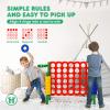 AKUSTIK Giant Connect Game Outdoor, 4 in a Row Jumbo 4 to Score for Kids Adults Family Party Yard Lawn, Large Connect Game with Quick Release Slider 42 Jumbo Rings (Green) view 4