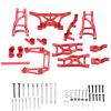 RC Front Rear Suspension Arm Kit, 1/10 RC Aluminum Alloy Parts Kit Compatible for Slash 2WD 1/10 RC Car(red) view 1