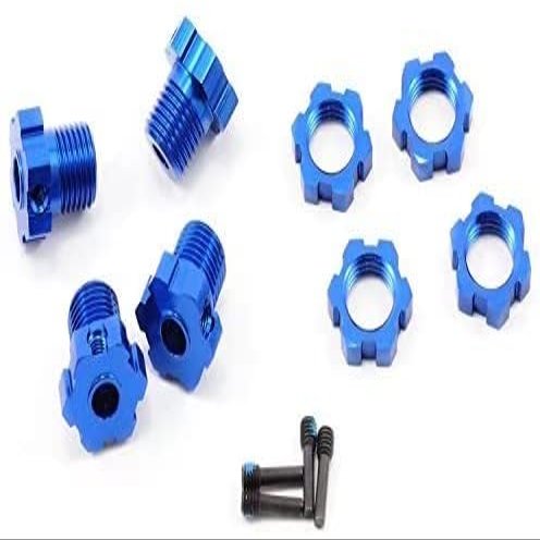 for 1/10 RC Upgrade Parts Summit E-REVO BlueAluminium Splined 17mm HEX HUBS 5353X Nuts Parts