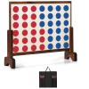AKUSTIK Jumbo 4-to-Score Giant Game Set, Wooden Giant 4 in a Row for Kids Adults, Indoor Outdoor Party Family Connect Fun Game Toy Gift with Carry Bag (Natural) view 1