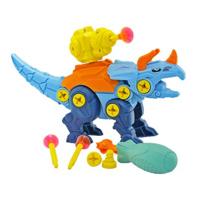 Kgler 90507 - DIY Robo-Dino in Egg Construction Kit, Dinosaur Triceratops Figure with Catapult and Suction Arrows for Building and Playing, Idea for Kids