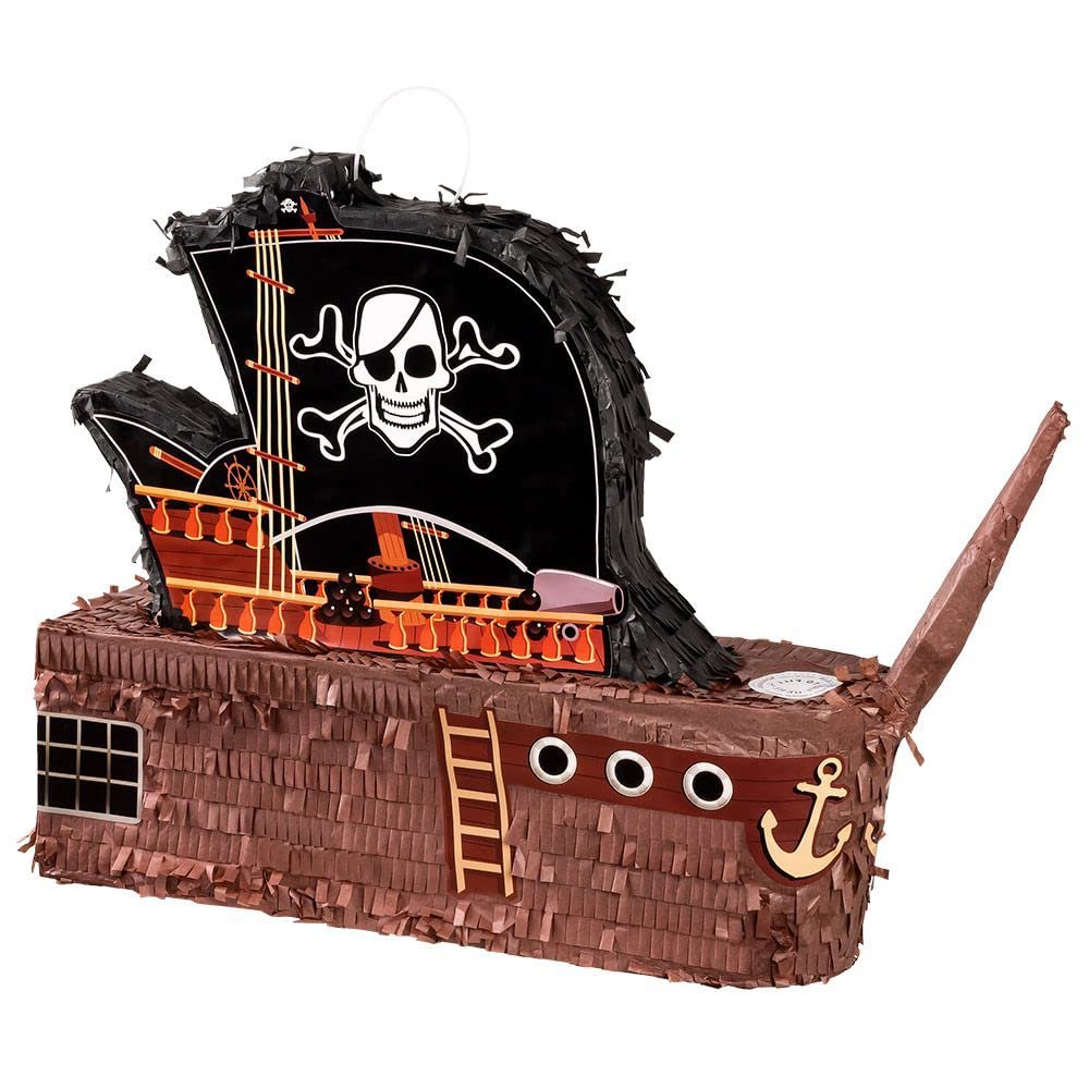Boland 30967 - Pinata Pirate Ship, Size 59 x 44 x 15 cm, Pirate Boat, Birthday, Decoration, Party Game, Gift