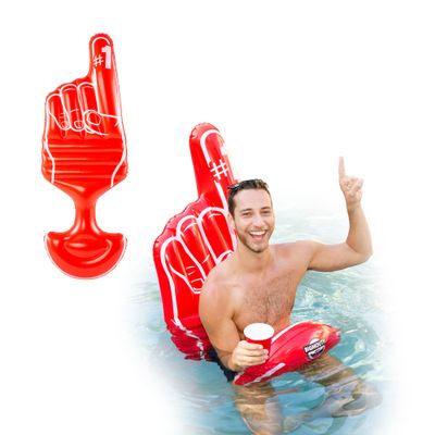 BigMouth Saddle Style Pool Floatie, Inflatable Ride-On Seat - Straddle, Sit, Then Float - Number One Foam Finger