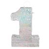 Boland - Number Pinata Size 40 x 28 x 8 cm Holographic Number Silver Anniversary Birthday Decoration Party Game view 1
