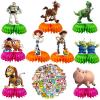 9 Pcs Toy Game Honeycomb Centerpieces, Toy Inspired Story Party Supplies, Centerpieces for Tables, Double Sided Table Centerpieces with 50 stickers, for Party Baby Shower Photo Booth Props view 1