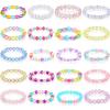 Hicarer 20-Piece Girl's Rainbow Bead Bracelets - Colorful, Stretchy Princess Bracelets for Princess Birthday Present (Vivid Style) view 1