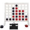 AKUSTIK Jumbo 4-to-Score Giant Game Set, Wooden Giant 4 in a Row for Kids Adults, Indoor Outdoor Party Family Connect Fun Game Toy Gift for Children with Carrying Bag (White) view 1