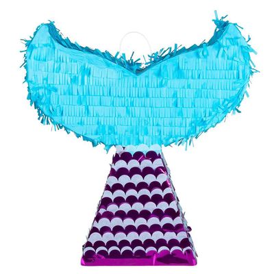 Boland 30964 - Pinata Mermaid Tail Size 45 x 40 x 9 cm Mermaid Tail Purple Turquoise Birthday Decoration Party Game Gift