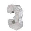 Boland - Numbers Pinata Size 40 x 28 x 8 cm Holographic Number Silver Anniversary Birthday Decoration Party Game view 2