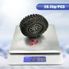 HOPLEX Beadlock Wheels and Tires 4Pcs Metal Micro Crawler Tires with Red 7mm RC Wheel Hex Hub Spacer for Axial SCX24 90081 1/24 RC Crawler Car Upgrade Parts Accessories view 2