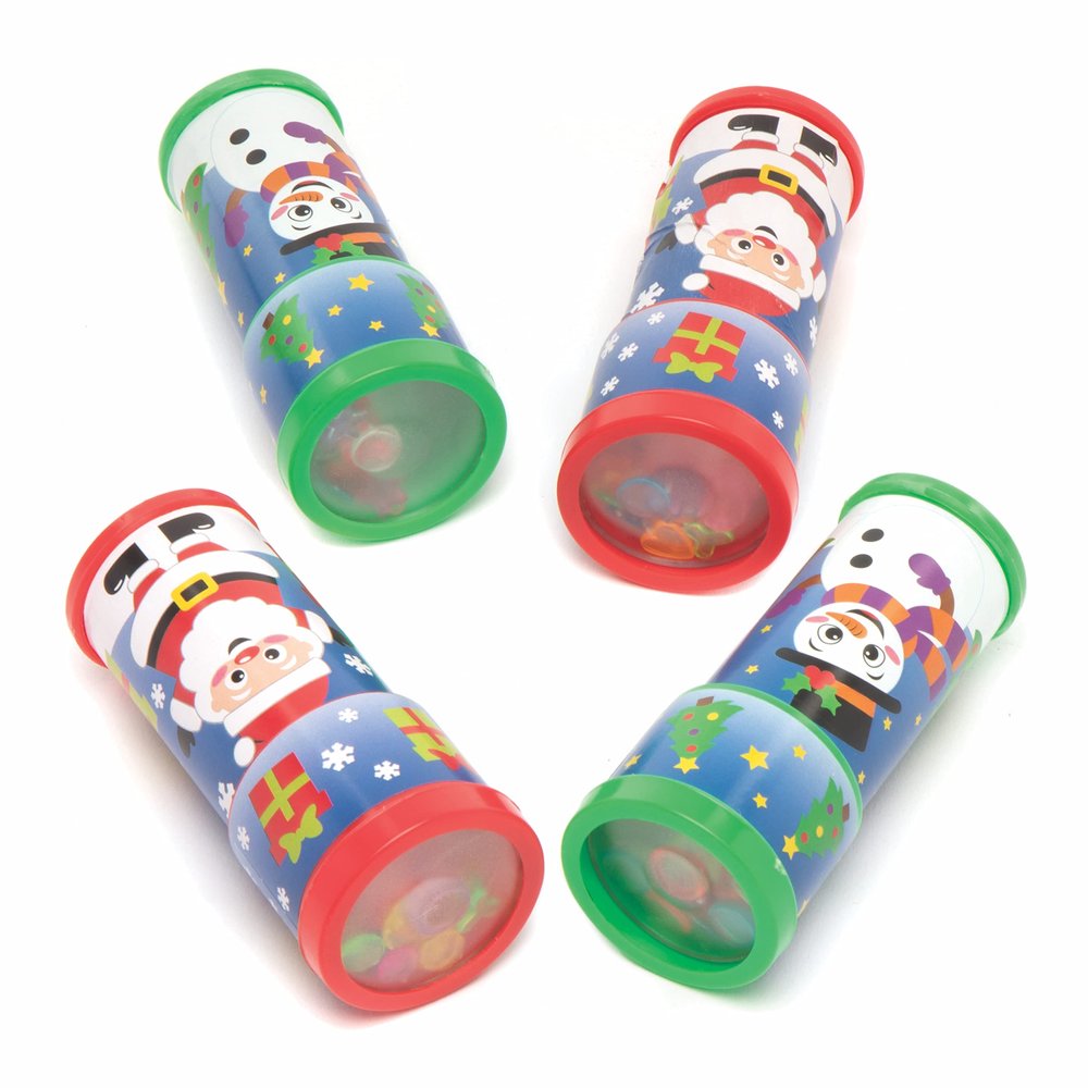 Baker Ross FC252 Christmas Kaleidoscopes - 4 Pack, Design Your Own Kaleidoscope for Kids Craft Activities