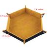 SIQUK 4 Pieces Dice Tray Set Foldable Dice Trays Hexagon Dice Rolling Tray PU Leather Dice Holder for Dice Games like RPG, DND and Other Table Games(Orange, Yellow, Cyan, Violet) view 2