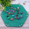 SIQUK 4 Pieces Dice Tray Set Foldable Dice Trays Hexagon Dice Rolling Tray PU Leather Dice Holder for Dice Games like RPG, DND and Other Table Games(Orange, Yellow, Cyan, Violet) view 4