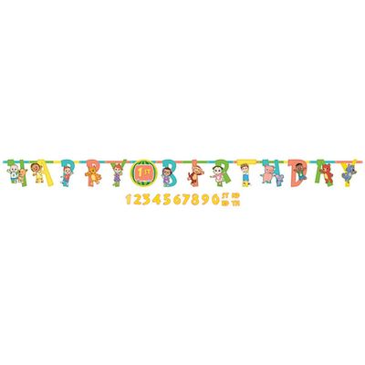 Cocomelon Multicolor Jumbo Add An Age Paper Letter Banner - 10" x 10.5' (Pack Of 1) - Perfect For Birthday Parties & Celebrations