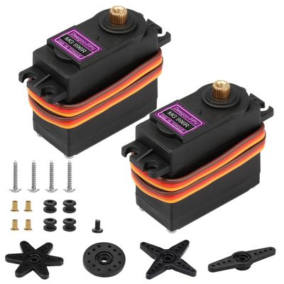 Deegoo-FPV [2-Pack] MG996R 55g Metal Gear Torque Digital Servo Motor for Futaba JR RC Helicopter Car Boat Robot