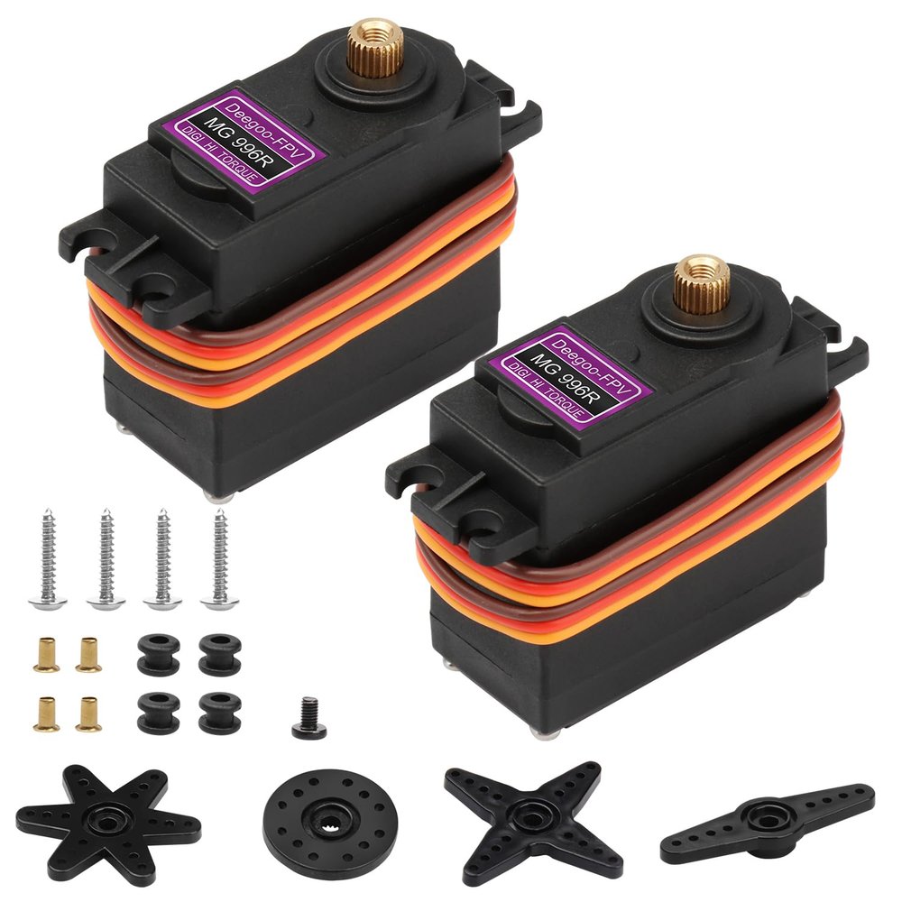 Deegoo-FPV [2-Pack] MG996R 55g Metal Gear Torque Digital Servo Motor for Futaba JR RC Helicopter Car Boat Robot