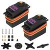 Deegoo-FPV [2-Pack] MG996R 55g Metal Gear Torque Digital Servo Motor for Futaba JR RC Helicopter Car Boat Robot view 1