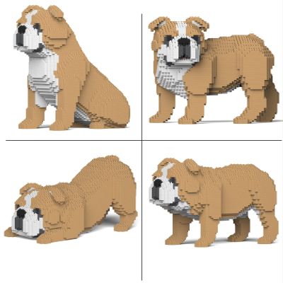 JEKCA English Bulldog 4-in-1 Pack 01S-M03 | Dog Plastic Building Blocks | Age 14+