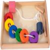 Adena Montessori Wooden Lacing with Tray Stringing Bead Set Toy,Montessori Wooden Beads Shape Sequencing Set for 1 2 3 Year Old Toddler,Fine Motor Skills Preschool Educational Learning for Kids Gifts view 1