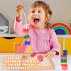 Adena Montessori Wooden Lacing with Tray Stringing Bead Set Toy,Montessori Wooden Beads Shape Sequencing Set for 1 2 3 Year Old Toddler,Fine Motor Skills Preschool Educational Learning for Kids Gifts view 2