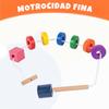 Adena Montessori Wooden Lacing with Tray Stringing Bead Set Toy,Montessori Wooden Beads Shape Sequencing Set for 1 2 3 Year Old Toddler,Fine Motor Skills Preschool Educational Learning for Kids Gifts view 4