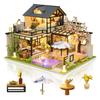 GuDoQi DIY Miniature Dollhouse Kit, Tiny House kit with Music, Miniature House Kit 1:24 Scale, Great Handmade Crafts Gift for Birthday Christmas Day, Vintage Courtyard view 1
