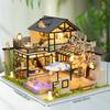 GuDoQi DIY Miniature Dollhouse Kit, Tiny House kit with Music, Miniature House Kit 1:24 Scale, Great Handmade Crafts Gift for Birthday Christmas Day, Vintage Courtyard view 2