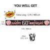 60th Birthday Decorations Yard Banner for Women, 60 Year Old Rose Gold Happy Birthday Decorations Signs, 60th Birthday Party Decoration Backdrop Supplies, Extra-Long 13ft x 1.6ft Indoor Outdoor PHXEY view 2