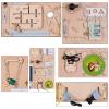 3toysm MIA Montessori Busy Board Sensory Activity Board Natural Wood Transport 75 cm view 3