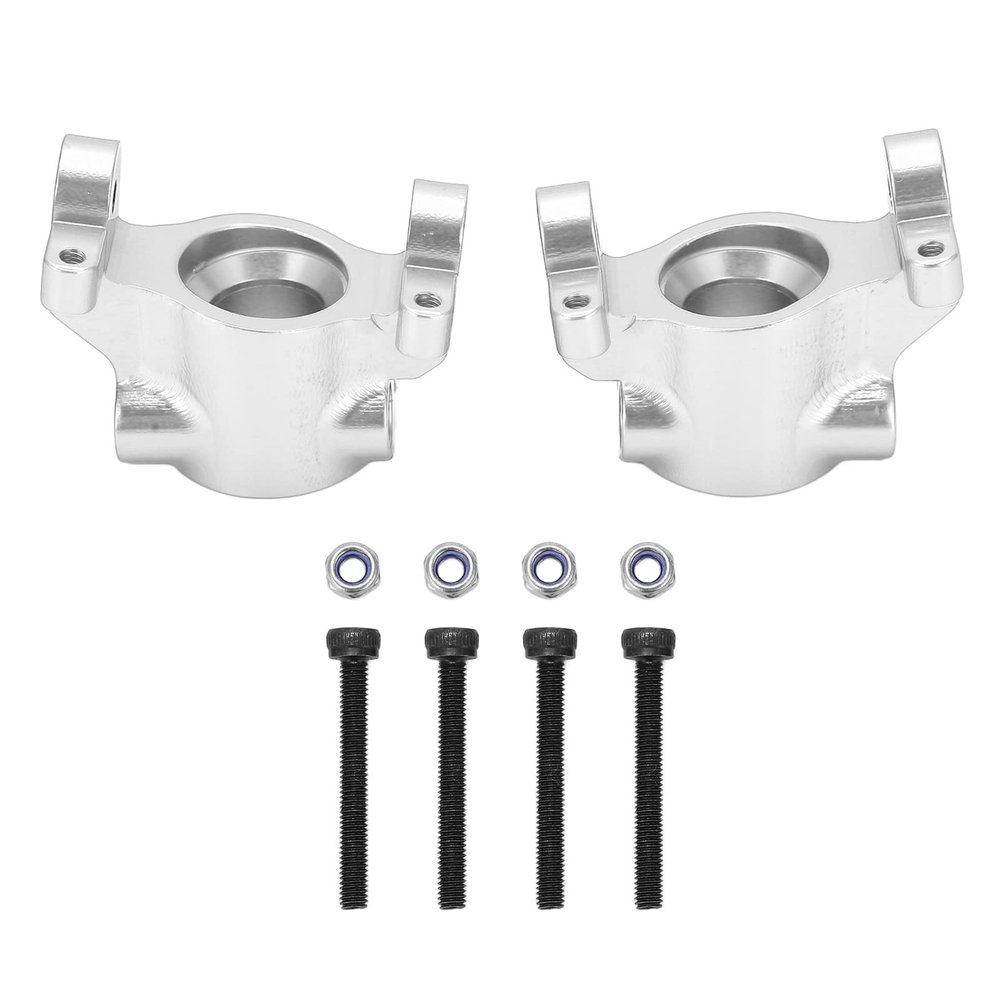 Dilwe Front C Hub Carrier, CNC Aluminium Alloy Front C Hub Carrier Set RC Car Accessories Fit for Axial RBX10 Ryft 1/10 RC Car(Silver)