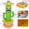 Triumpeek 55" Inflatable Cactus Cooler, Fiesta Cactus Ice Bucket Wearing Sombrero for Summer Swimming Pool Hawaiian Themed Party Supplies, Cinco de Mayo Party Cooler Decor view 2