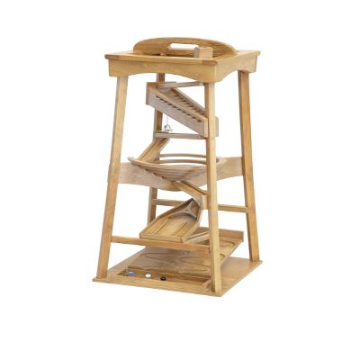 AmishToyBox.com Pyramid Marble Tower Run Wooden Toy - 39" High - Pack of Marbles Included (Harvest Stain Finish)