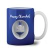 Ner Mitzvah Spinning Hanukkah Dreidel Mug - Happy Hanukkah Decorations - Blue & White Hanukkah Party Favors Idea view 1