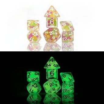 0606 Dice Set - Melon Ball Glowworm