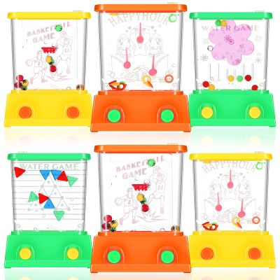 Sumind 6 Pieces Aqua Rings Handheld Water Game Mini Retro 80s 90s Retro Pastime Game for Kids Birthday Return Gifts Classroom Rewards Bulk(Chic Style)