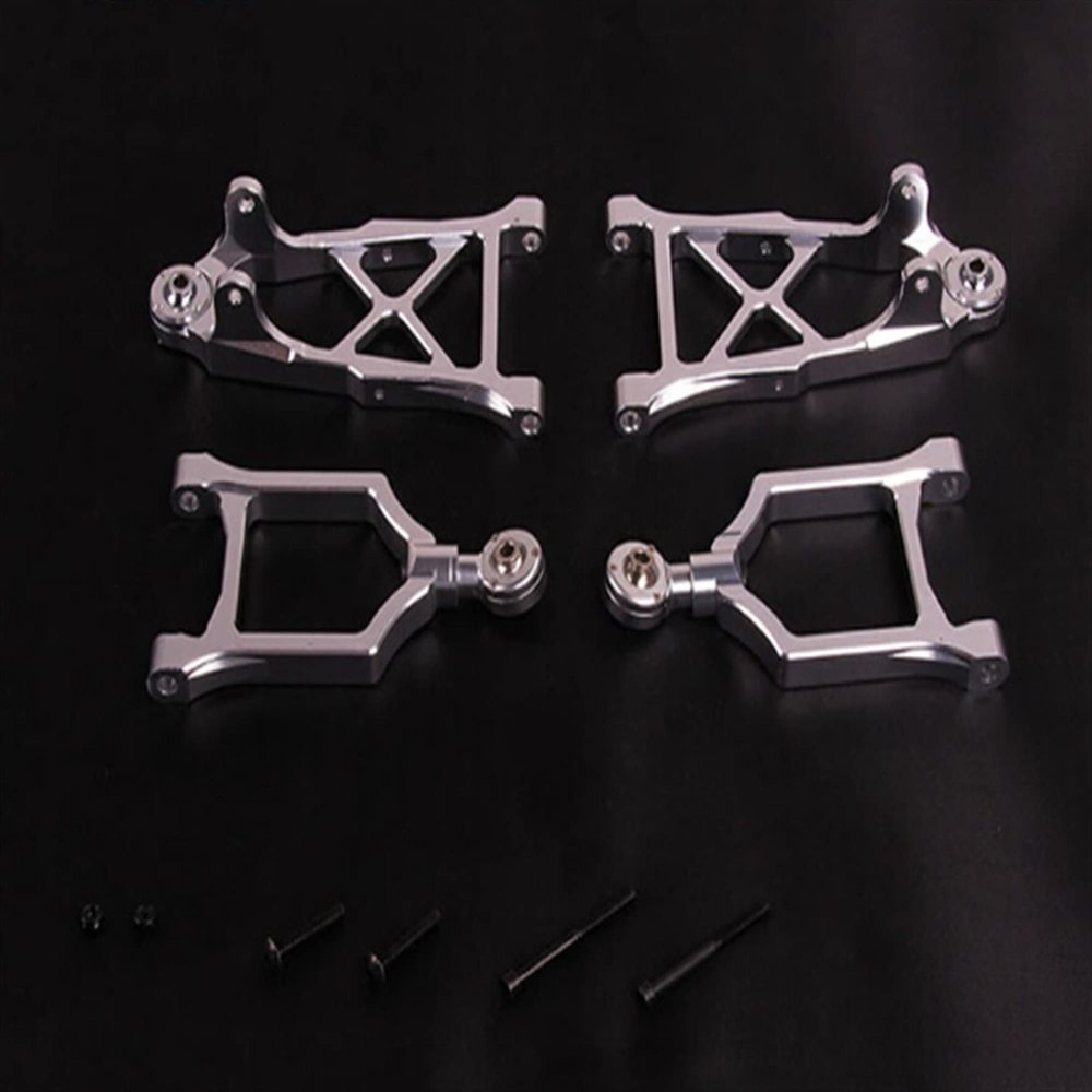 DAPENGNIAO 1/5 rc car Baja CNC Front Alloy arm Set for hpi Baja 5b Parts km rovan Accessories (Color : Silver)