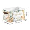 Safari Animals Jungle Forest Personalized Storage Bins ,Baskets Cubes Organizer with Handle for Shelves Closet Nursery Toy 2 Packs view 4