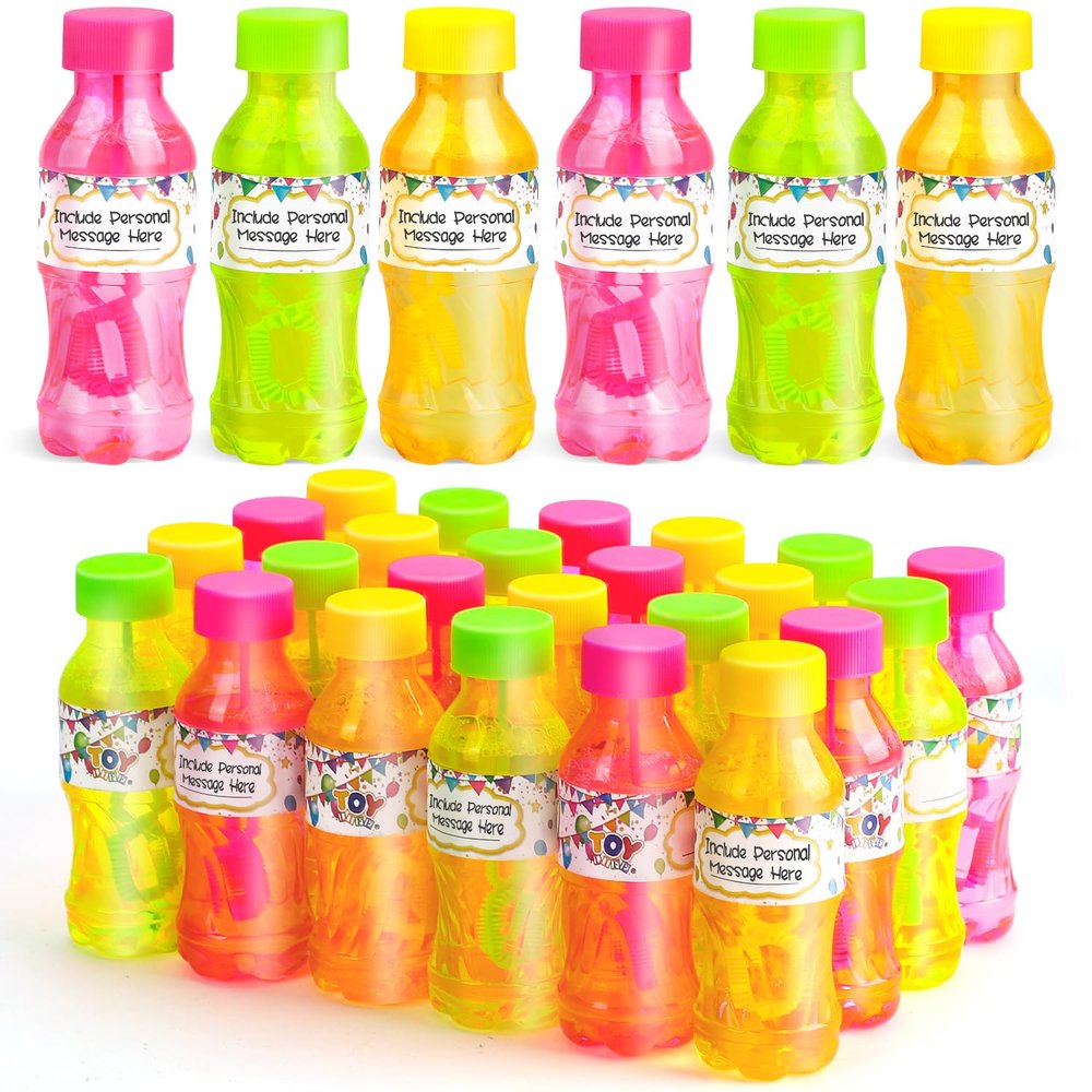 TOY Life 24 Bubble Bottles with Wands, Bubbles Party Favors for Kids, Bubble Bulk with Bubble Solution, Easter Goodie Bag Stuffers Wedding Birthday Summer Party Supplies, Outdoor & Indoor Activity