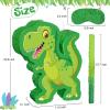 Zonon Green Dinosaur Piata Bundle, String Piata Dinosaur with a Blindfold and Stick Pull for Animal Themed Birthday Parties, Decorations Supplies, 16.5 x 11.8 x 3.1 Inches view 2