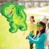 Zonon Green Dinosaur Piata Bundle, String Piata Dinosaur with a Blindfold and Stick Pull for Animal Themed Birthday Parties, Decorations Supplies, 16.5 x 11.8 x 3.1 Inches view 4