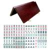 Erencook Miniature Chinese Mahjong Game Set with Foldable Table 144 Mini-Tiles, Case, and Accessories, Travel Set (Pink, 22MM) view 4