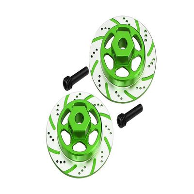 Axial 1/10 RBX10 Ryft 4WD Rock Bouncer AXI03005 Upgrade Parts Aluminum Hex With Brake Disk (Silver Inlay Version) - 4Pc Set Green